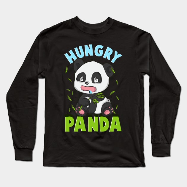 Cute Hungry Panda Always Hungry Funny Baby Panda Long Sleeve T-Shirt by theperfectpresents